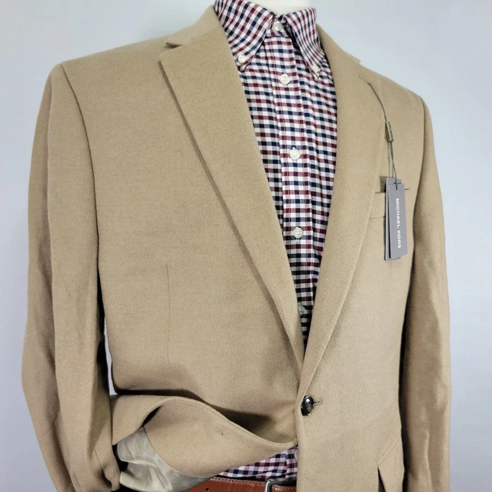 Michael Kors Men's Sport Coat Blazer‎ Two Button KIPP Wool Silk Cashmere 44L NEW